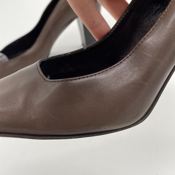 Michael Kors Slip On Heels Loafers Brown Leather Womens Size 6.5 - Picture 10 of 16